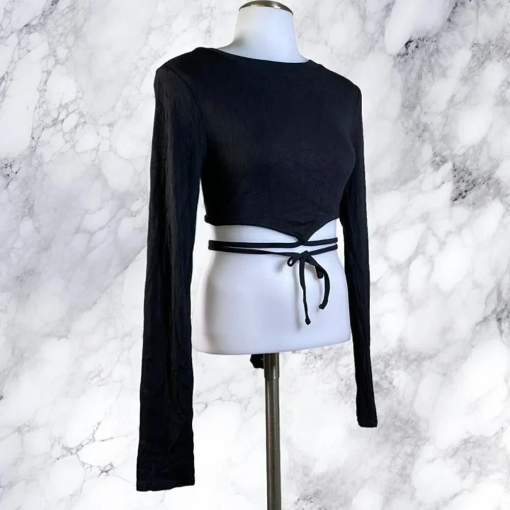 Lovers and Friends Waist Tie Tee - Black